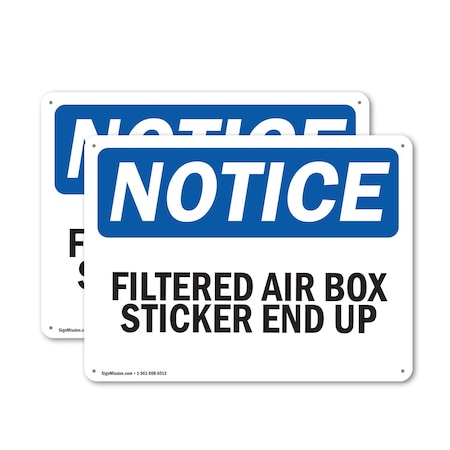Signmission Filtered Air Box Sticker End Up, 18 in W x Rectangle, Aluminum OS-2PACK-NS-A-1218-L-12503